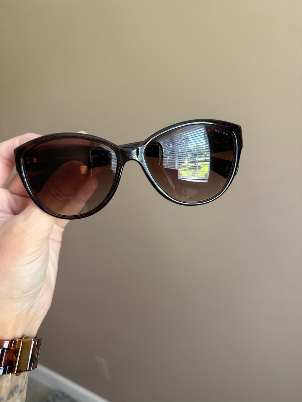 Ralph Lauren Dark Brown Gradient Cat-Eye Sunglasses